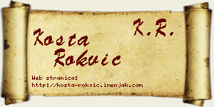 Kosta Rokvić vizit kartica